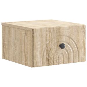 vidaXL Wandbeugel Bedkast Sonoma Eiken 33 x 34,5 x 20 cm Bewerkt hout