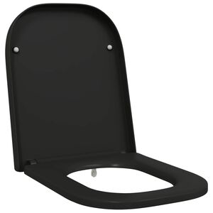 vidaXL Toiletzitting Zwart 47,5 x 35 x 3,6 cm Duroplast