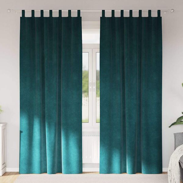 vidaXL Verduisterende gordijnen 2 pcs Donkergroen 140 x 225 cm Fluweel
