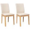 vidaXL Eetkamerstoelen met kussens 2 st massief hout rubber