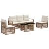vidaXL Tuinbankenset 6 st Beige en Cr&egrave;me Wit poly rattan