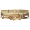 vidaXL Buiten bankenset 6 st Wit en Beige Polyester