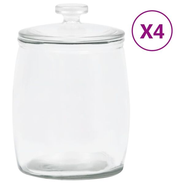 vidaXL Opbergpotten met deksels 4 st 8000 ml glas