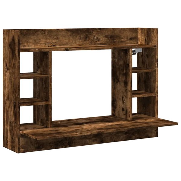 vidaXL Wandbureau 105x48x75 cm bewerkt hout gerookt eikenkleurig