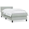 vidaXL Boxspring met matras fluweel lichtgrijs 90x220 cm