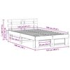vidaXL Bedframe met hoofdeinde Wit 120 x 190 cm Massief grenenhout