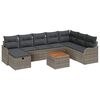 vidaXL Tuinbankenset met kussen met opslag 9 pcs Grijs poly rattan