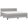 vidaXL Boxspring met matras stof lichtgrijs 160x200 cm