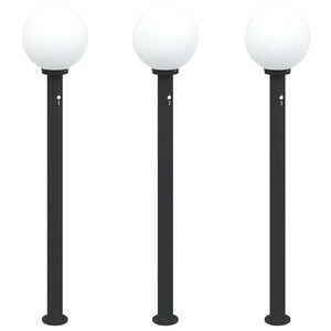 vidaXL Bolderverlichting met sensor 3 stuks 120 cm Zwart IP44