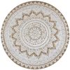 vidaXL Tapijt met print rond 90 cm gevlochten jute