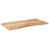 vidaXL Bureaublad met ronding 120x50x2,5 cm massief ruw mangohout