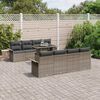 vidaXL Tuin Sofa Set met kussen 9 pcs Grijs poly rattan