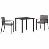 vidaXL Tuin eettafelset 3 st Grijs Gepoedercoat staal