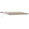 vidaXL Handbediende luifel met LED's Beige en Antraciet 5 x 3 m