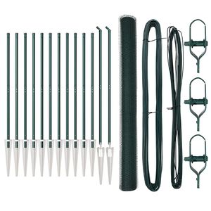 vidaXL zeshoekig gaasgek met palen 25 x 1,6 m PVC-Coated Staal Groen