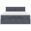 vidaXL Ottoman bed met matras en LED's 140x190cm fluweel donkergrijs