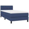 vidaXL Boxspring met matras stof blauw 100x200 cm