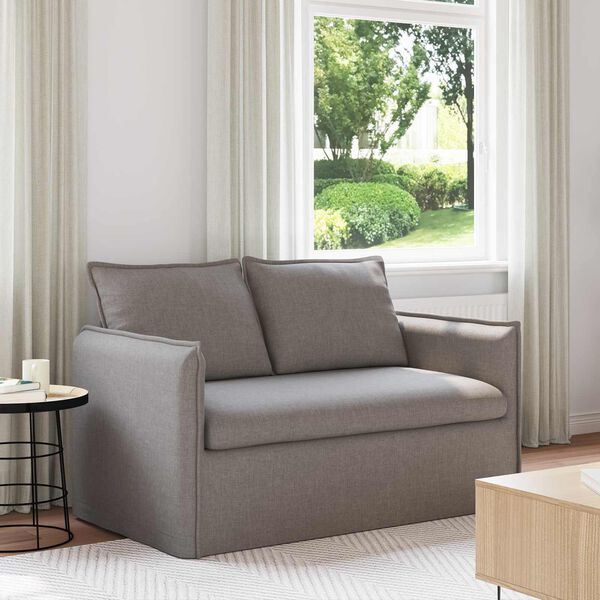 vidaXL Bank 120cm Taupe Metaal