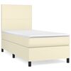 vidaXL Boxspring met matras kunstleer cr&egrave;mekleurig 80x200 cm