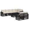 vidaXL Tuinbankenset 9 pcs Zwart en Cream Wit poly rattan