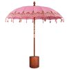 vidaXL Balinese parasol met basis Roze en Bruin &Oslash; 210-220 cm