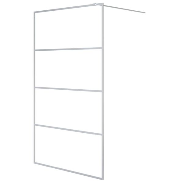 vidaXL Inloopdouchewand 115x195 cm transparant ESG-glas zilverkleurig