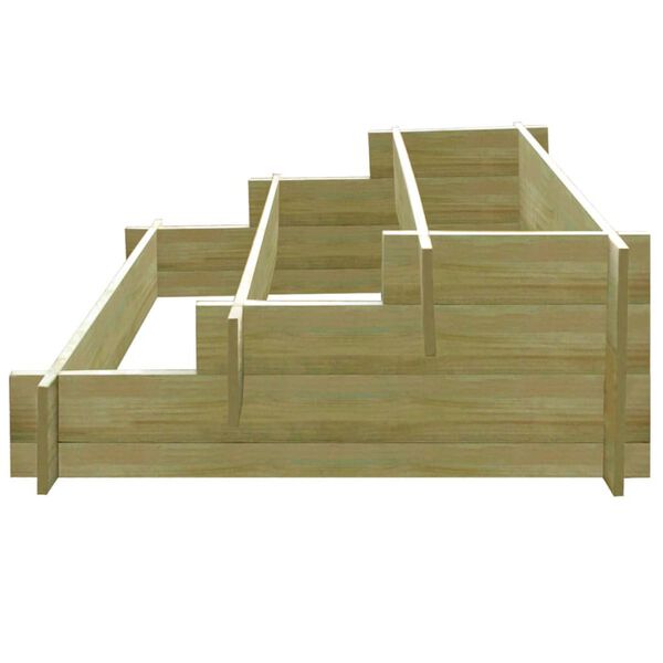 vidaXL Plantenbak drielaags 90x90x35 cm geïmpregneerd hout