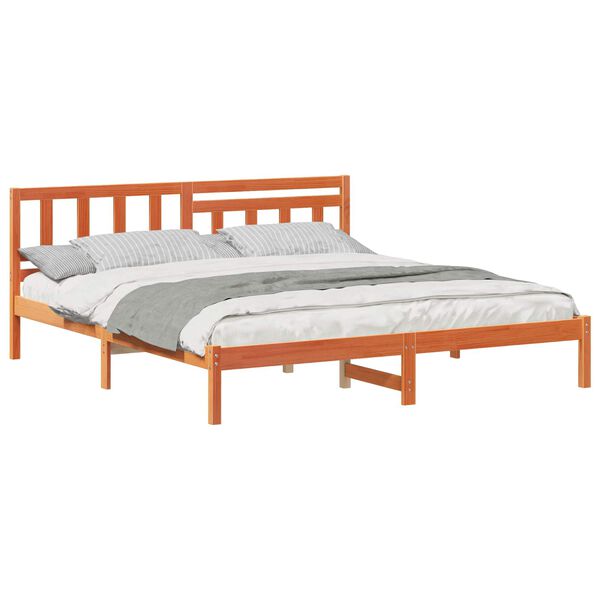 vidaXL Bedframe Wasbruin 200 x 200 cm Massief grenenhout