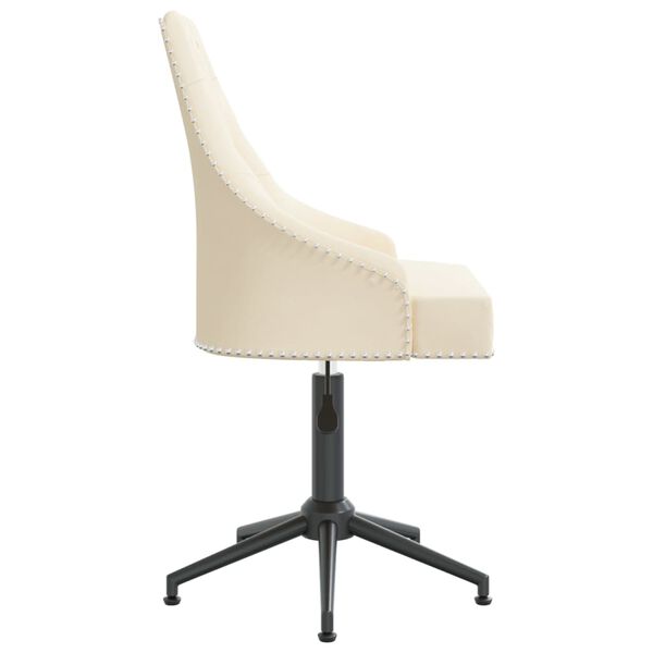 vidaXL Eetkamerstoelen draaibaar 4 st fluweel cr&egrave;mekleurig