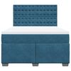 vidaXL Boxspring met matras fluweel blauw 140x190 cm