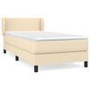 vidaXL Boxspring met matras stof cr&egrave;mekleurig 90x200 cm