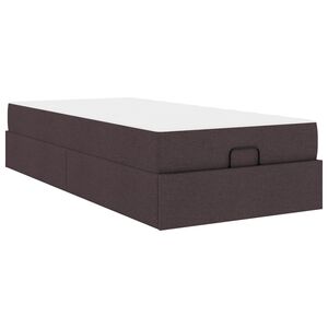 vidaXL Bedframe met matras 2 st Tan Stof