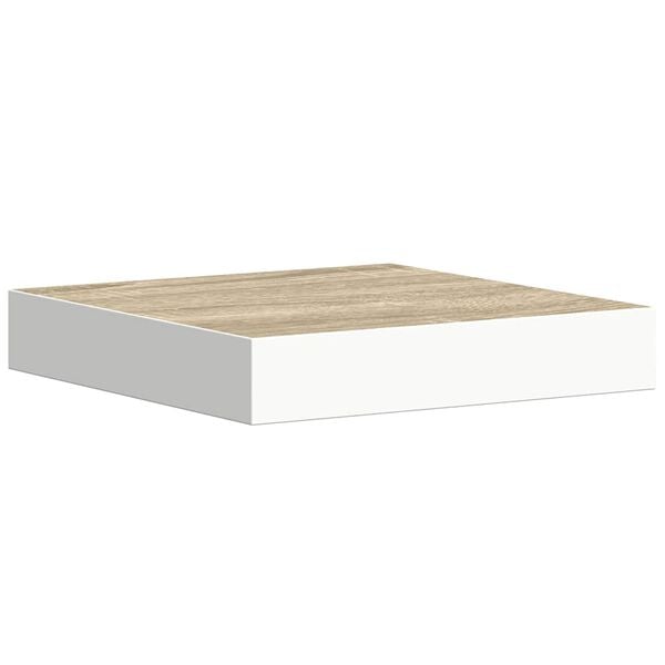 vidaXL Wandschap zwevend 23x23,5x3,8 cm MDF eikenkleurig en wit