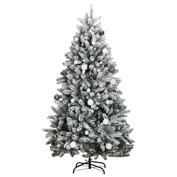 vidaXL Kunstkerstboom met scharnieren 300 LED's en kerstballen 270 cm