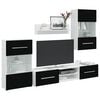 vidaXL Muurvitrine tv-meubel met LED-verlichting zwart 5-delig