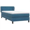 vidaXL Boxspring met matras fluweel donkerblauw 80x220 cm