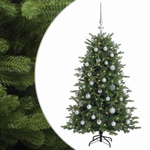vidaXL Kunstkerstboom met kerstbal 120 cm 150 LED's Warmwit