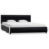 vidaXL Bedframe met LED kunstleer zwart 140x200 cm