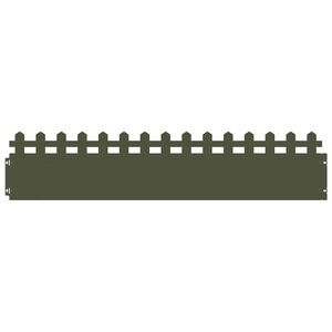 vidaXL Gazonranden 10 st 103 x 0,05 x 22 cm Staal Olijfgroen