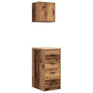 vidaXL Garagekasten 2 st bewerkt hout oud hout