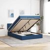 vidaXL Bed poef met matras en LED's stof 140x190 cm blauw