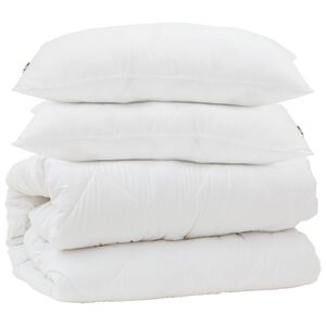 vidaXL Dekbed met kussen 3 pcs Wit Microfibre