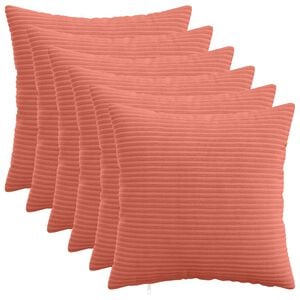 vidaXL Kussensloop 6 st HEERLEN Rood-oranje 30 x 30 cm corduroy