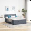 vidaXL Ottoman bed met matras en LED's 140x190cm fluweel donkergrijs