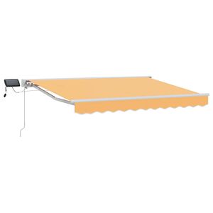 vidaXL Handmatige Luifelhouder met LED's Zand 5 &times; 3,5 m