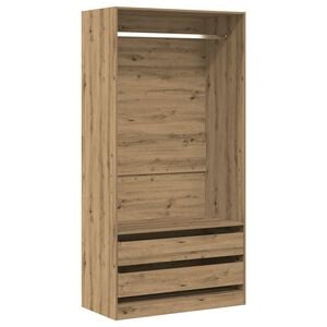 vidaXL Kledingkast 100x50x200 cm bewerkt hout artisanaal eikenkleurig