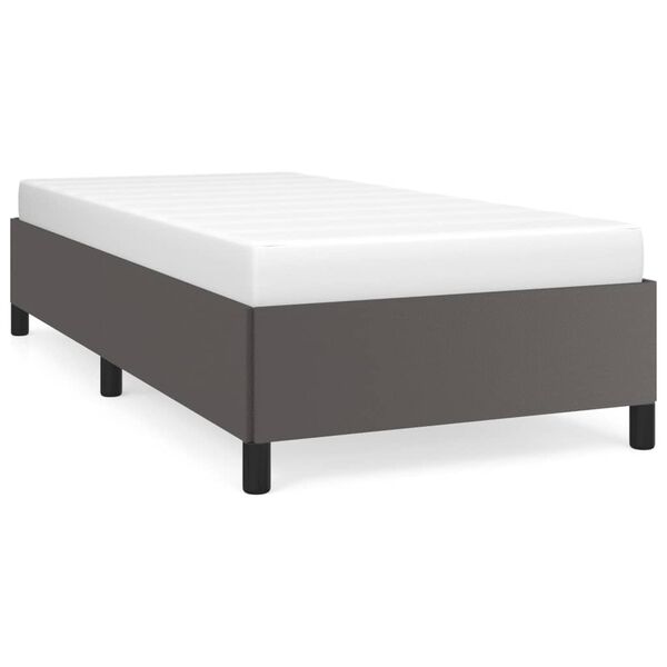 vidaXL Bedframe kunstleer grijs 90x190 cm