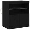 vidaXL LED Sideboard Zwart 60,5 x 37 x 67 cm Bewerkt hout