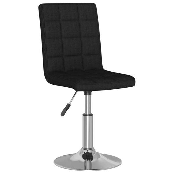 vidaXL Eetkamerstoel draaibaar stof zwart