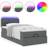 vidaXL Ottoman bed met matras en LED's 90x190cm stof donkergrijs